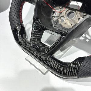 Volante Deportivo Personalizado con LED, de Fibra de Carbono Forjada y Cuero, para Seat <span class=keywords><strong>Cupra</strong></span> <span class=keywords><strong>Leon</strong></span> MK3, Volante de Carreras para Tuning de Autos - Product Image 3