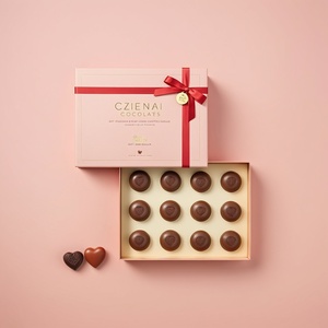 Cajas de regalo de papel Kraft ecológicas con estampado y laminación mate Mango de cuerda de tinta de soja para forro de esponja de dulces de Chocolate - Product Image 1