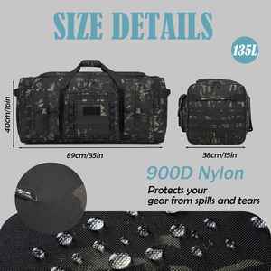 Sac de voyage unisexe en denim 135L, bagage à main, grand compartiment pour chaussures de sport, sac de week-end isolé pour l'entraînement, en polyester, portable - Product Image 2