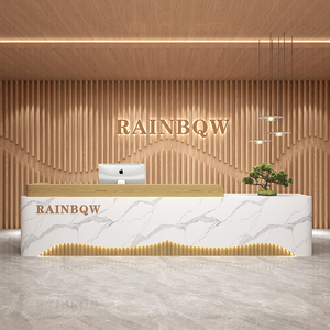 Mostrador <span class=keywords><strong>de</strong></span> Recepción <span class=keywords><strong>de</strong></span> Estilo Chino Moderno en MDF para Hoteles, Centros <span class=keywords><strong>de</strong></span> <span class=keywords><strong>Salud</strong></span>, Instituciones <span class=keywords><strong>de</strong></span> Capacitación, Salones <span class=keywords><strong>de</strong></span> Belleza y Cajas Registradoras - Product Image 1