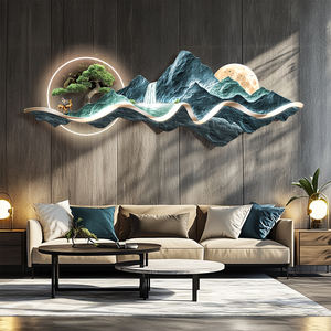 Art mural LED luxueux et magnifique peinture de paysage abstraite originale avec un design créatif peut ajouter des diamants - Product Image 1