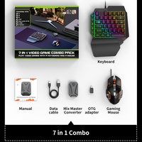 HYT Monster Combo Pack de Videojuegos 7 en 1, Adaptador de Juegos Inalámbrico de Alta Calidad con Teclado y Ratón de Metal y ABS, Multiplataforma
