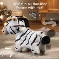 Jouets en peluche électriques pour enfants Tumama, animaux amusants dansants zèbres, poupée jouet avec laisse, contrôle de la marche et de la chant, jouet interactif pour bébé