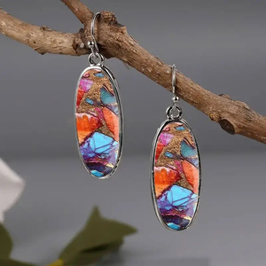 Orecchini Geometrici Colorati per Donne, Gioielli Artistici di Tendenza - Product Image 6