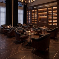 Ensemble de canapés en bois massif rétro, style occidental, table et chaises de réception pour café commercial, sur mesure pour bars à saké, salons de cigares