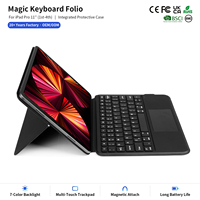 Clavier sans fil à touches mécaniques avec pavé tactile, ultra fin, taille standard, rétroéclairage RVB 7 couleurs pour iPad Pro 11 pouces