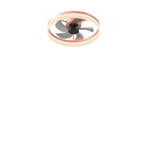 LED Ceiling <b>Fan</b> With Light Dimmable Modern Design Embedded Installation <b>Pink</b> 3 Blades DC Motor Remote Control Flush Mount - Product Image 1