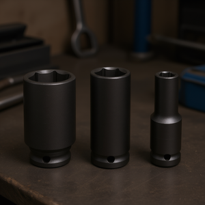 Fervi <b>Impact</b> <b>Socket</b> Wrench <b>Set</b> 3 Pc 1/2 Inch Drive Chrome Vanadium Steel Industrial Grade <b>Deep</b> Standard Metric - Product Image 3