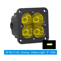 Projecteur de travail LED 20W, 3 pouces, encastré, pour conduite tout-terrain, antibrouillard, blanc, jaune, ambre, IP67, 9-36V DC, 12V, 24V, camion, SUV, 4x4