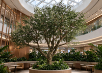 Grand Bonsaï d'Olivier Artificiel Haut de Gamme Forgé Vert pour Aménagement Intérieur et Décoration au Sol pour Noël, Nouvel An, Thanksgiving