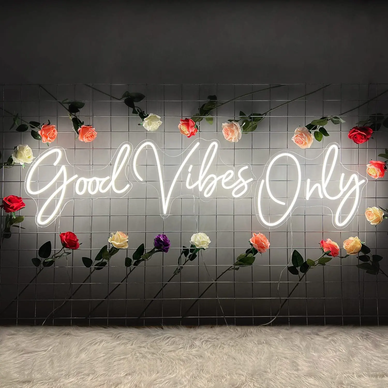 Good Vibes Only LED Signs For Wall Decor Neon Light For Birthday Party For Women Girls Bedroom