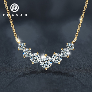 Collar con Colgante de Moissanita de Talla Redonda de 0.5 ct en Plata de Ley 925 para Mujer Joyería al por Mayor - Product Image 1