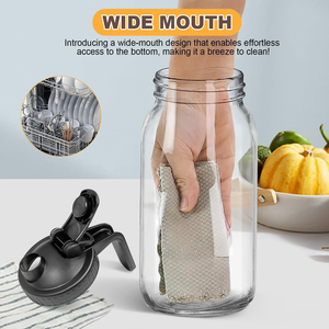 Shanghai Factory Direct 64 oz boca larga Mason <span class=keywords><strong>Jar</strong></span> Jarros de vidro com tampas herméticas - Product Image 4