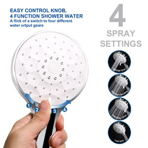 Cabezal de ducha portátil, rociador redondo ajustable, masaje, presurización de lluvia, accesorio portátil para baño HS4710CP - Product Image 2