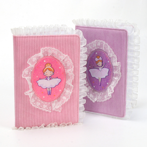 Hete Aanbieding Kantversiering Ballerina Notitieboekjesset met Corduroy Kaft voor Dagelijkse Aantekeningen en Cadeau's voor Kinderen - Product Image 2