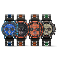 2025 luxe en acier inoxydable hommes chronographe montre Logo personnalisé marque privée bois montres Quartz 22mm mode Style Antique