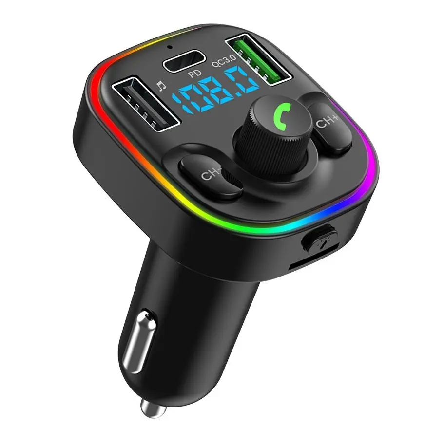 multifunctional G47 Dual USB Type-C PD QC3.0 Car charger Audio receiver Bluetooth FM Transmitter car mp3 Player fm modulator