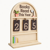 Plaque de comptage de livres en bois personnalisée pour lecteurs, décoration de bureau, cadeau de festival pour les bibliophiles