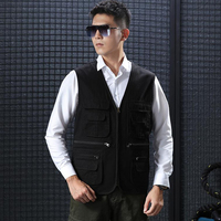 Gilet de Sécurité Respirant à Multiples Poches avec Fermeture Éclair pour Hommes, Vestes de Travail Décontractées d'Extérieur, Gilet de Pêche et Photographie