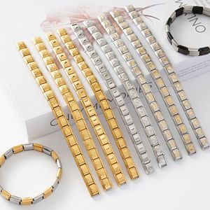 Modular Stainless Steel Adjustable Bracelet Gold Silver Unisex Gift Jewelry - Product Image 1