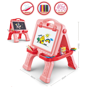Set <span class=keywords><strong>2</strong></span> in 1 per Bambini: Lavagna da Viaggio con Giochi, Lavagna Nera in Plastica, Gessetti, Matite Colorate, Lavagna Bianca Cancellabile - Product Image 4