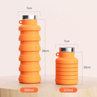 Bouteille d'eau pliable pliante en silicone sans BPA capacité de 500ml eau bouillante potable directe Applicable pour les voyages en camping