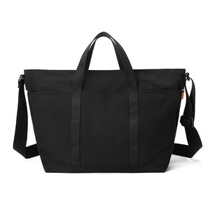WePower Bolso Tote Minimalista de Gran Capacidad con Correa Ajustable, Bolso Cruzado Unisex para Viajes y Desplazamientos, Color Negro Sólido - Product Image 2