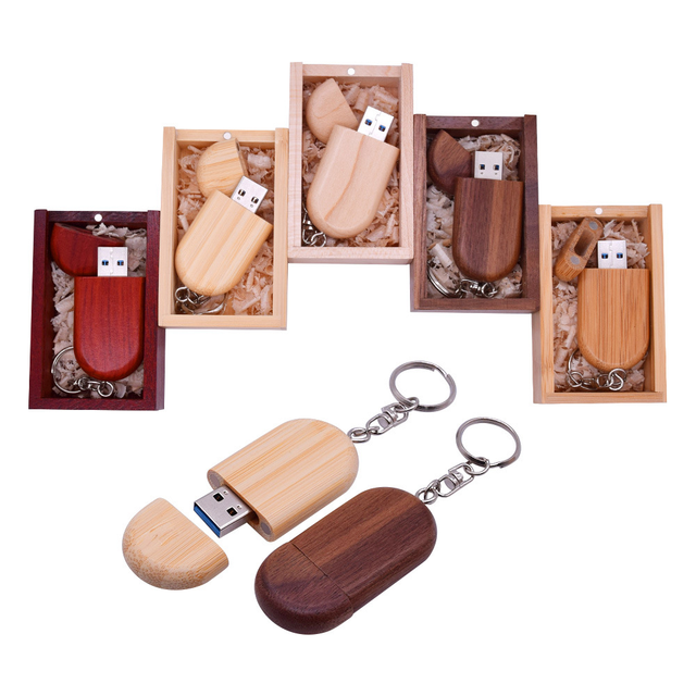 Gift Custom logo Wooden Usb Flash Drive 3.0 with Box Wooden Usb 3.0 8gb 16gb 32gb 64gb 128gb