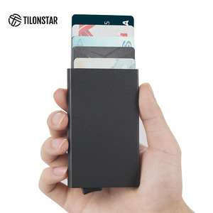 TILONSTAR TVC100A Business <b>Smart</b> Anti-RFID Aluminum Case MInimalist Pop up Bank Credit Card Holder for Women Men Daily - Product Image 1