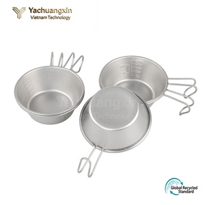 Juego de Vajilla Desechable Ecológico para Acampar al Aire Libre, Taza de Acero Inoxidable con Asa - Product Image 5