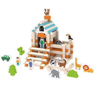 Kids Birthday Gifts Fun Wooden House Furniture Mortise Tenon Diy <b>Building</b> <b>Blocks</b> Stacking Toys - Product Image 1
