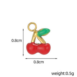 Colgantes de Lujo de Acero Inoxidable 316 con Baño de Oro de 14k y 18k, Resistentes al Deslustre, con Dije de Cereza para Fabricación de Joyas, Ideales para Collares y Pulseras - Product Image 4