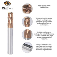 Fraise à bout en carbure de 10 mm, 4 cannelures, 35 hélices, longueur de coupe de 20 mm, rayon de coin, revêtement TiSiN, fraise à grande vitesse pour le fraisage CNC, usinage des métaux