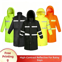 Veste coupe-vent réfléchissante imperméable élégante et longue, jaune fluorescent, vert, noir, orange ; Cape de pluie une pièce pour adulte, pour l'extérieur