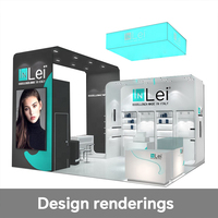 Module autoportant pour stand d'exposition cosmétique 10x20ft 20x20ft, stand d'expo beauté, stand de salon professionnel pour maquillage en centre commercial