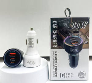 90W <span class=keywords><strong>3</strong></span>-Port USB Schnell-Autoladegerät, QC3.0 PD30W Typ-C Auto-Netzteil, Geeignet für Mobiltelefone und Fahrzeuggeräte - Product Image 3