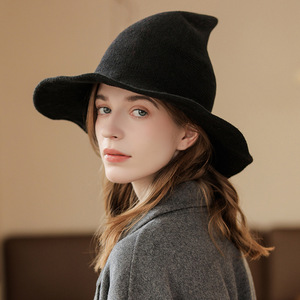 <span class=keywords><strong>Chapeau</strong></span> de sorcière en laine d'Halloween, <span class=keywords><strong>chapeau</strong></span> de fête, <span class=keywords><strong>chapeau</strong></span> tricoté pliable en laine pour pêcheur, décor de fête, <span class=keywords><strong>chapeau</strong></span> de sorcière de festival - Product Image 1