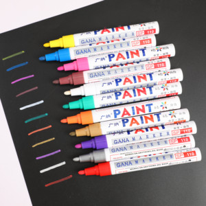 <span class=keywords><strong>12</strong></span> colori vernice marker marcatura sul pneumatico auto finestra di ceramica acrilico punta in metallo pittura ad olio penna di indicatore - Product Image 2