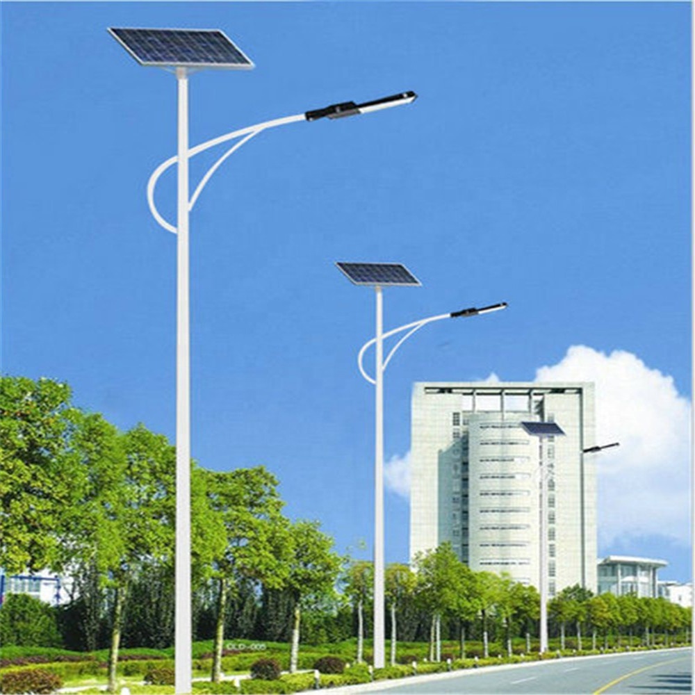 50w 80w 100W poste de Luz LED panel solar integrado farola solar mixta farola solar mixta farola solar