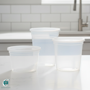 Supply Hacamy Disposable <b>Clear</b> Deli Cup Food Storage <b>Containers</b> with Secure Lids for Soup and Takeaway Meals - Product Image 1
