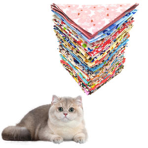 ผ้าพันคอสามเหลี่ยมสำหรับสัตว์เลี้ยง ผ้าฝ้ายแท้ 100% แบบสั่งทำได้ สำหรับสุนัขและแมวตัวเล็ก จำนวนมาก - Product Image 1