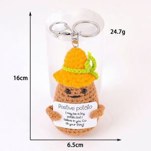 Hot-Selling Cross-Border Knitted Potted <b>Plant</b> Ornament Cartoon Doll Crochet Broccoli Potato Finished Yarn for Key Chain - Product Image 2