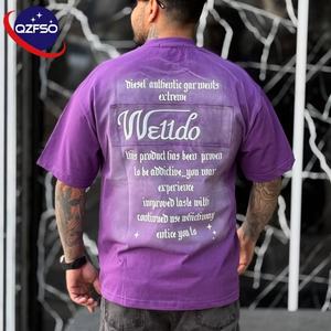 QZFSO Custom Unisex Oversized <b>Vintage</b> <b>Graphic</b> <b>Tee</b> 230gsm Heavyweight Cotton Acid Wash Plain T-Shirt for Streetwear 100% Cotton - Product Image 2