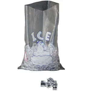 Sacchetto di ghiaccio in plastica monouso da 5kg 10 libbre di plastica per congelatore resistente per cubetti di ghiaccio