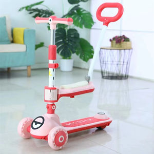 Nouvelle arrivée, trottinette pour enfants <span class=keywords><strong>Rocket</strong></span>, poignée à barre de poussée, 3 grandes roues, siège pliable, vente en gros, jouet pas cher, adultes, enfants, roue en PU - Product Image 1