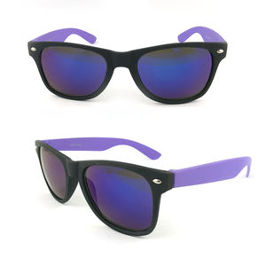 Lunettes de soleil miroir couleur néon promotionnelles, légères, protection <span class=keywords><strong>UV</strong></span>, monture PC en bleu, blanc, rouge, jaune, café - Product Image 6