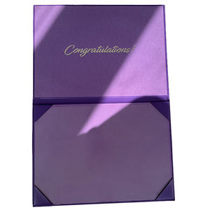Échantillon <span class=keywords><strong>gratuit</strong></span> de couverture de <span class=keywords><strong>diplôme</strong></span> en cuir PU violet personnalisé A4/8.5*11 pouces - Product Image 1