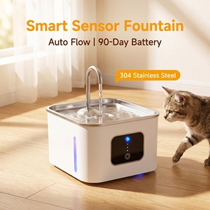 Distributeur d'eau intelligent pour animaux de compagnie, antimicrobien, silencieux, sans fil, batterie, grande capacité 4l, <span class=keywords><strong>fontaine</strong></span> <span class=keywords><strong>à</strong></span> boire pour chat, en acier inoxydable - Product Image 1