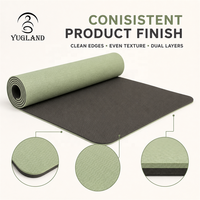 Tapete de Yoga Yugaland Extra Duradero de TPE, Doble Color, Antideslizante, para Ejercicio Familiar, Entrenamiento en Casa, Pilates, Venta al Por Mayor de Fábrica