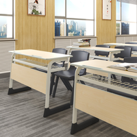 Ensemble table et chaise d'école à hauteur réglable avec structure métallique, table d'étude pour étudiants avec rangement, mobilier éducatif durable